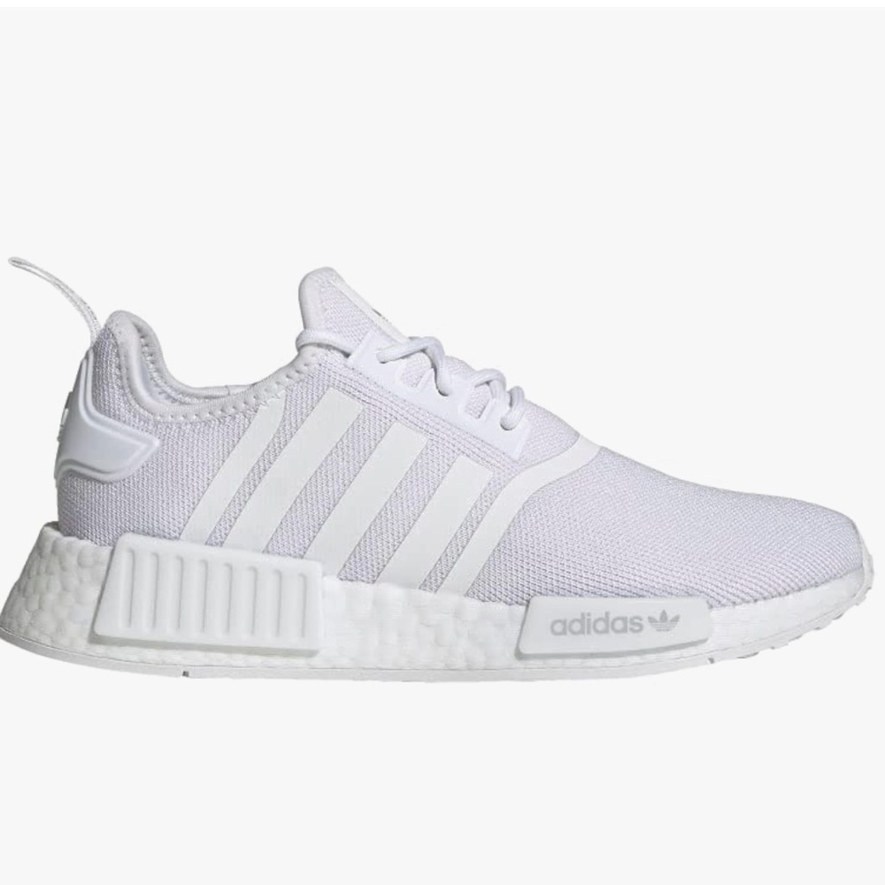 Adidas NMD_r1 Sneakers in White/White/Silver Metallic Size 9 - Picture 2 of 12